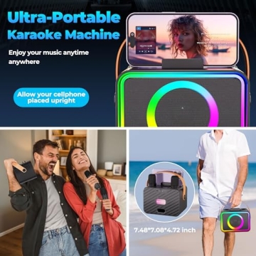 Bluetooth Karaoke Machine with Wireless Microphones