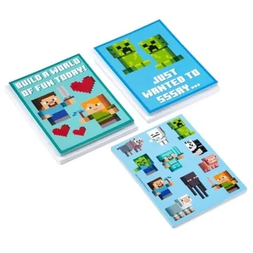 Hallmark Minecraft Valentine’s Day Cards and Stickers for Kids