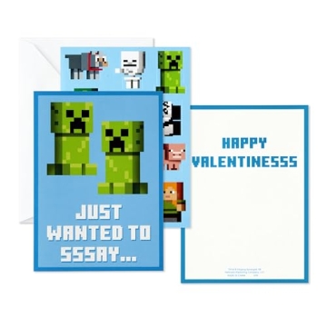 Hallmark Minecraft Valentine’s Day Cards and Stickers for Kids