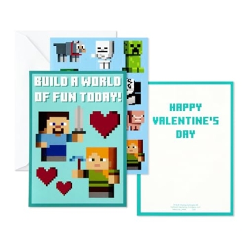 Hallmark Minecraft Valentine’s Day Cards and Stickers for Kids