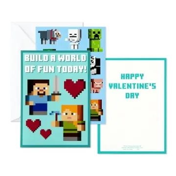 Hallmark Minecraft Valentine’s Day Cards and Stickers for Kids