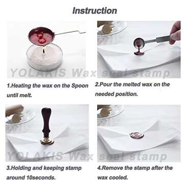 YOLAKIS Flower Wax Seal Stamp Flower Seal Stamp Retro Wood Sealing Stamp for Wedding Envelopes Invitation Decoration (Flowers)