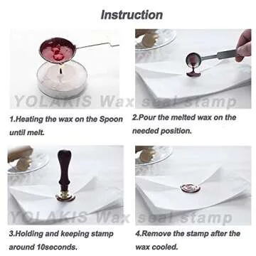 YOLAKIS Flower Wax Seal Stamp Flower Seal Stamp Retro Wood Sealing Stamp for Wedding Envelopes Invitation Decoration (Flowers)