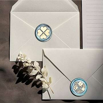 YOLAKIS Flower Wax Seal Stamp Flower Seal Stamp Retro Wood Sealing Stamp for Wedding Envelopes Invitation Decoration (Flowers)