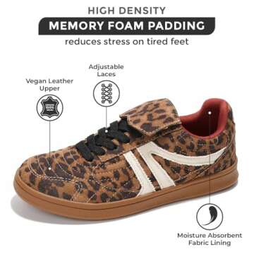 Project Cloud Leather Womens Sneakers - Memory Foam Casual Sneakers for Women Footwear Lace Up Women...