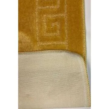 WPM WORLD PRODUCTS MART 3 Piece Bath Rug Set Pattern Bathroom Rug (20"x32")/Large Contour Mat (20"x20") with Lid Cover (Yellow)