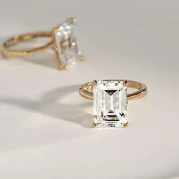 DIAMONBLISS 10-Carat Emerald Cocktail Ring for Women