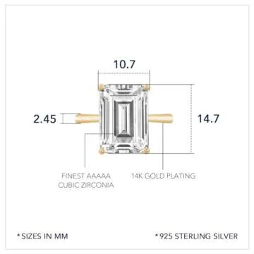 DIAMONBLISS 10-Carat Emerald Cocktail Ring for Women