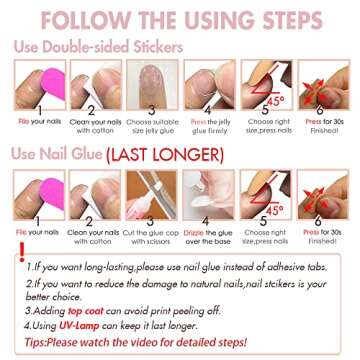 KXAMELIE Press on Nails Short Brown Stripes Full Cover Nude Glue on Nails Fake Nails with Nails Glue Glossy Oval False Nails Cute Nails Full Nail Press Ons Finger Manicure Acrylic Nails press on 24 PCS