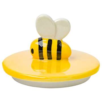 Silver Buffalo Disney Winnie the Pooh Eating Honey Ceramic Mug with Sculpted 3D Bee Lid, 18 Ounces