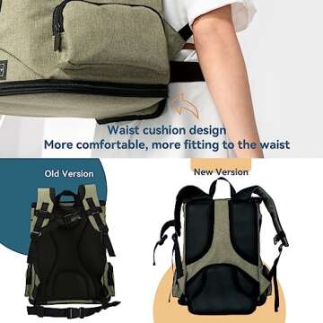 Petsfit Pet Backpack Carrier with Upgrade Waist Cushion Design to Better Fit The Waist, Suitable for...