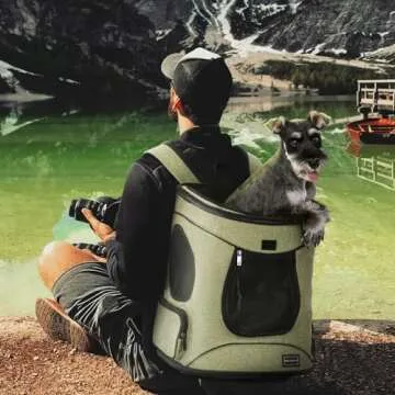 Petsfit Pet Backpack Carrier with Upgrade Waist Cushion Design to Better Fit The Waist, Suitable for Small and Medium Dogs Cats, and Rabbits up to 18 Pounds