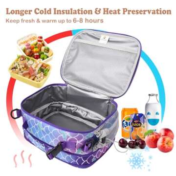 CaCTOUR Expandable Insulated Lunch Bag for Kids