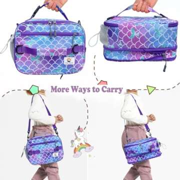 CaCTOUR Expandable Insulated Lunch Bag for Kids