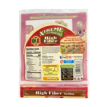 Olé Xtreme Wellness® High Fiber | 5.5" Flour Tortillas | Low Carb |Keto Friendly | 7.9 oz.| 8 Coun...