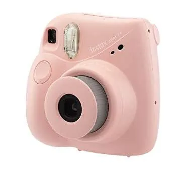 Fujifilm Instax Mini 7+ Camera, Easy to Operate, Portable, Handy Selfie Mirror, Polaroid Camera, Perfect for Beginners and Experts, Sleek and Stylish Design - Light Pink (Renewed)