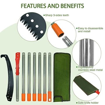 Pole Saws for Tree Trimming 10.5 Feet Extension