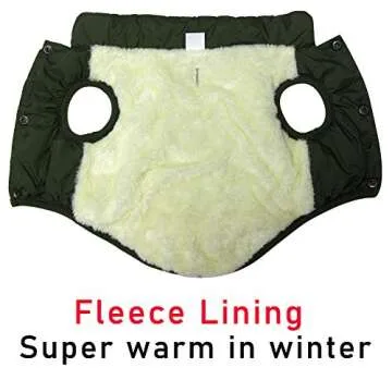 JoyDog 2 Layers Fleece Lined Warm Dog Jacket for Winter, Soft Windproof Small Dog Coat in Green