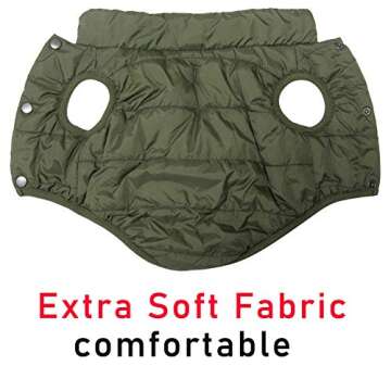 JoyDaog 2 Layers Fleece Lined Warm Dog Jacket for Puppy Winter Cold Weather,Soft Windproof Small Dog Coat,Green XS