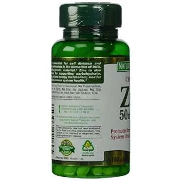 Nature's Bounty Zinc (Zinc Gluconate) 50 mg, 100 Caplets