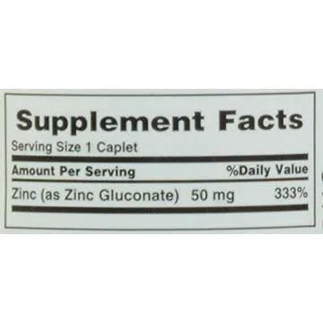 Nature's Bounty Zinc (Zinc Gluconate) 50 mg, 100 Caplets