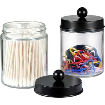 Apothecary Jars - Rustic Bathroom Storage Organizer