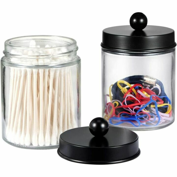 Apothecary Jars - Rustic Bathroom Storage Organizer