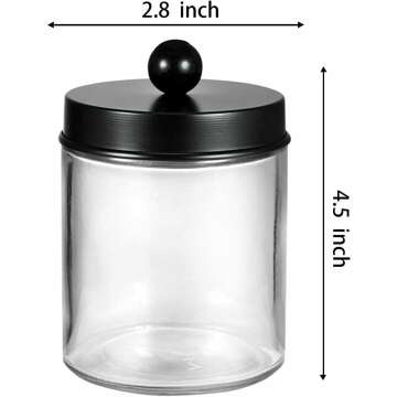 Apothecary Jars - Rustic Bathroom Storage Organizer