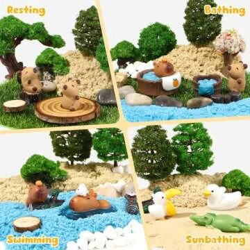 G.C 85 Pcs Animal Sensory Bin Toys Kids Play Sand Kit Toddler Sandbox Toy Two Color Sand Molds Pretend Play Beach Toy Birthday Gift for Girls Boys 3 4 5 6 7 8 Years Old