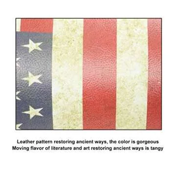 DreamsEden Vintage Leather Trash Can - Retro Waste Toillet Paper Bin Basket for Bathroom Bedroom Office (American Flag)