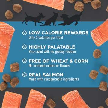 Cloud Star Tricky Trainers Soft & Chewy Dog Training Treats 14 oz Pouch, Salmon Flavor, Low Calorie Behavior Aid with 360 treats