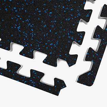 IncStores 3/4" Thick Impact Foam Rubber Floor Tiles, Interlocking Home Gym Floor Matts for Weight & Workout Equipment Room Padding, 2'x2' Tiles, Blue, 10 Pack, 40 Sq/Ft