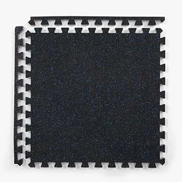 IncStores 3/4" Thick Impact Foam Rubber Floor Tiles, Interlocking Home Gym Floor Matts for Weight & Workout Equipment Room Padding, 2'x2' Tiles, Blue, 10 Pack, 40 Sq/Ft