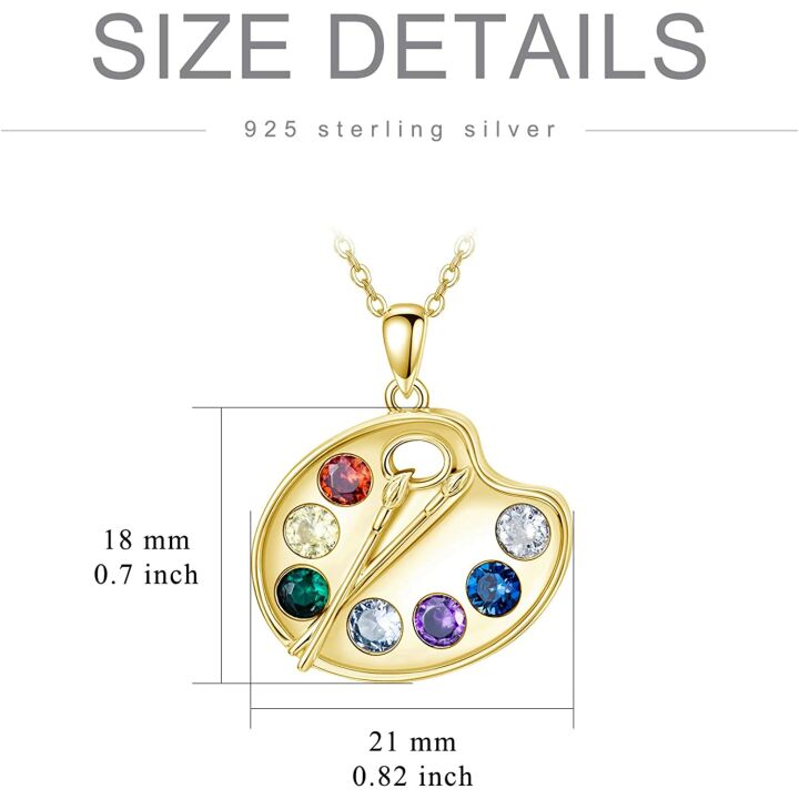 Artist Paint Palette Necklace in Sterling Silver