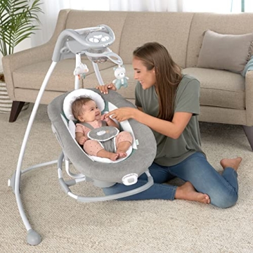 Ingenuity InLighten 2-in-1 Baby Swing Rocker Cool Mesh Vibrations
