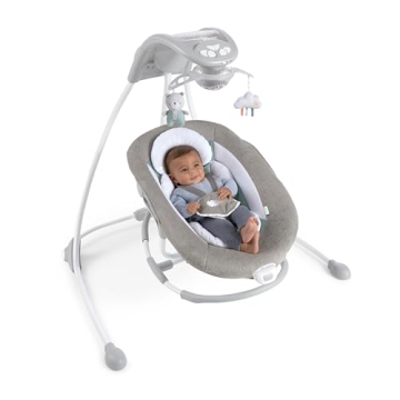 Ingenuity InLighten 2-in-1 Baby Swing Rocker Cool Mesh Vibrations
