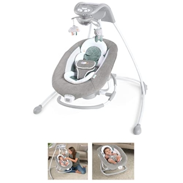 Ingenuity InLighten 2-in-1 Baby Swing Rocker Cool Mesh Vibrations