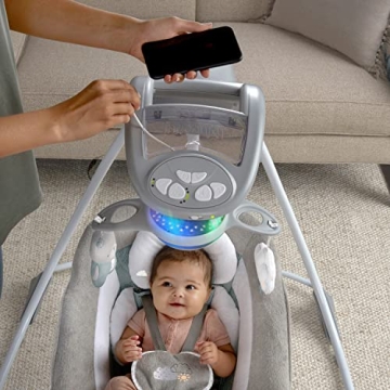 Ingenuity InLighten 2-in-1 Baby Swing Rocker Cool Mesh Vibrations