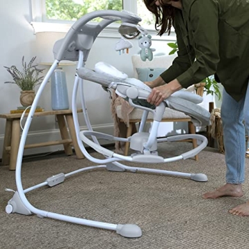 Ingenuity InLighten 2-in-1 Baby Swing Rocker Cool Mesh Vibrations