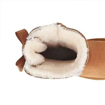 JOY IN LOVE Women's Snow Boots for Winter Mid-Calf high Back Bows