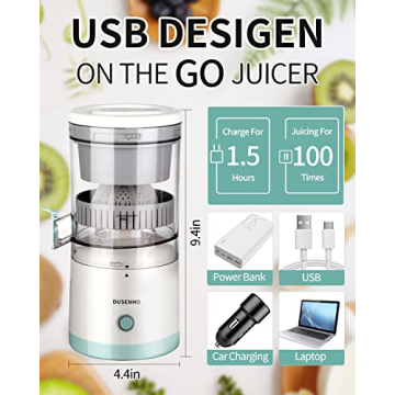 DUSENHO Electric Citrus Juicer Portable USB-C Rechargeable