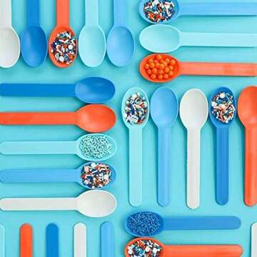 Blue and Orange Sprinkles for Cake, Cookie, Cupcake Decorating, and Baking - Blippi Birthday Cake Topper Decorations in Blue Orange Jimmies, Nonpareils, Sugar Pearl with Peach, White, Navy Sprinkles