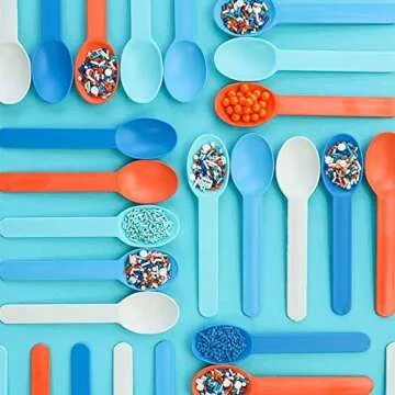 Blue and Orange Sprinkles for Cake, Cookie, Cupcake Decorating, and Baking - Blippi Birthday Cake Topper Decorations in Blue Orange Jimmies, Nonpareils, Sugar Pearl with Peach, White, Navy Sprinkles