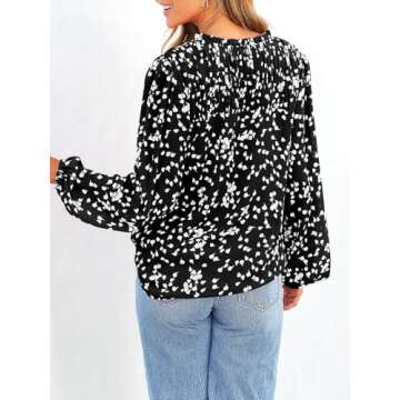 PRETTYGARDEN Womens Floral Spring Tops V Neck Blouses