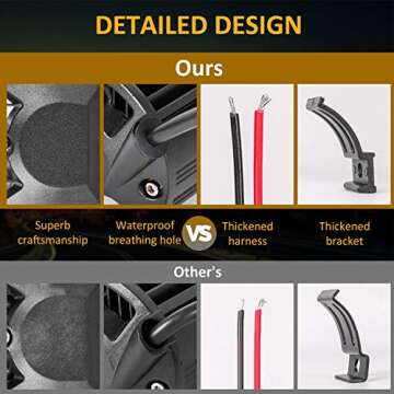 Zmoon 7Inch Dual LED Light Bar Combo,240W Waterproof