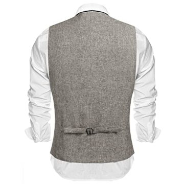 COOFANDY Men's Elegant Business Dress Vest in Khaki