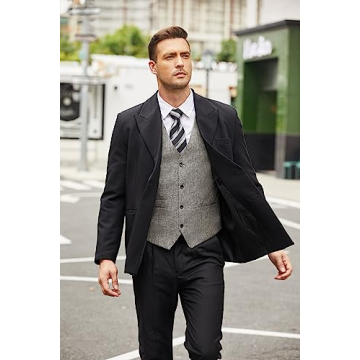 COOFANDY Men's Elegant Business Dress Vest in Khaki