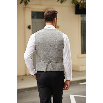 COOFANDY Men's Elegant Business Dress Vest in Khaki