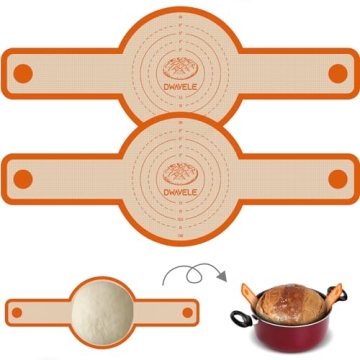 Silicone Bread Sling for Dutch Oven, 2 Pcs Non-Stick & Easy to Clean Bread Baking Mat Set, Reusable ...