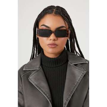 SORVINO Trendy Rectangle Sunglasses for Women Vintage 90s Retro Fashion Narrow Cool Square Sunglasses